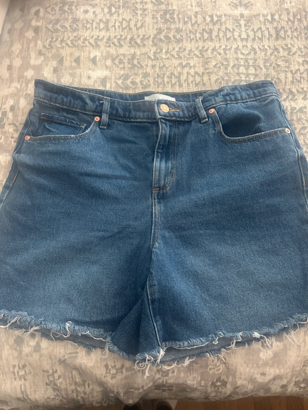 LOFT Dark Blue High Waist Denim Shorts